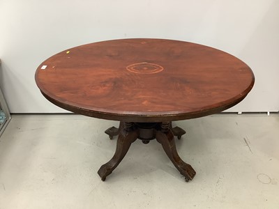 Lot 85 - Victorian inlaid oval tilt top loo table 117cm