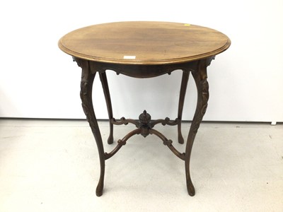 Lot 49 - Edwardian mahogany oval occasional table on slender cabriole legs 68cm wide