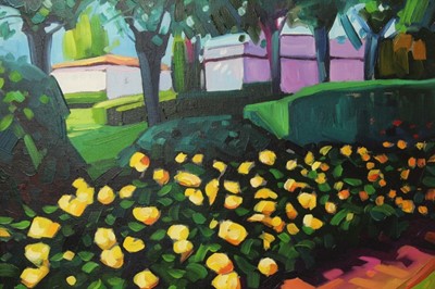 Lot 1182 - Chico Montilla (b. 1961) oil on canvas, Spanish landscape