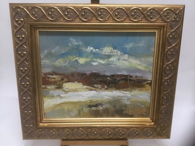 Lot 162 - Polish School, oil on canvas, abstract coastal scene