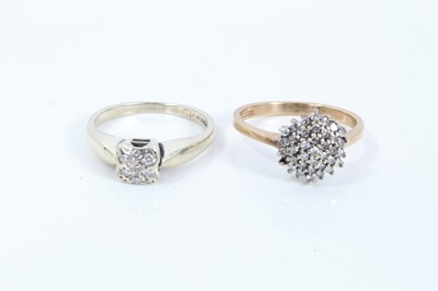 Lot 117 - Two 9ct gold diamond set rings