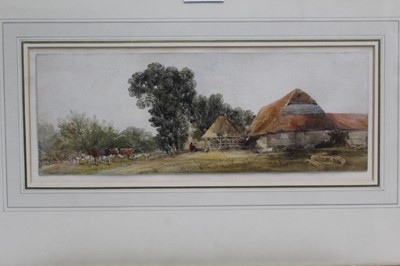 Lot 1189 - Edward Duncan (1803-1882) watercolour- Landscape with cattle