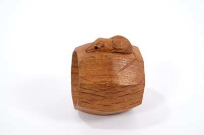 Lot 841 - Robert 'Mouseman' Thompson rare set of six carved oak napkin rings