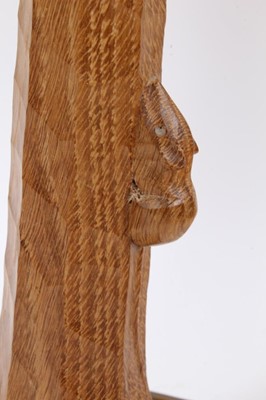 Lot 846 - Pair of Robert 'Mouseman' Thompson carved oak table lamps