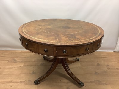 Lot 1467 - Regency style mahogany drum table