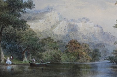 Lot 1075 - Charles Frederick Buckley (1812-1889) watercolour - on the River Derwent at Matlock, Derbyshire, 28cm x 37cm, in glazed frame  
Provenance: Stanhope Shelton Pictures, 11th May 1975