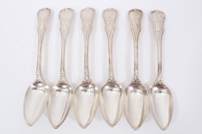 Lot 42 - Six Early 19th Century German Silver Table Spoons, modified Kings pattern with fluted stems, from the Royal Prussian Collection. Each engraved with the Order of the Black Eagle surmounted by the Ro...