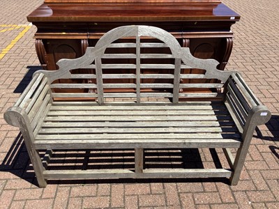 Lot 152 - Two teak Lutyens benches