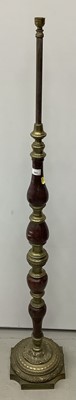 Lot 163 - Brass and marble effect standard lamp