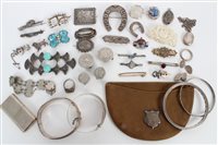 Lot 3217 - Group of antique silver jewellery, silver...