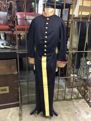Lot 72 - The Rt Hon. The Earl of Listowel K.P.,J.P.,D.L., fine Victorian Court uniform by Henry Poole with gold and red bullion collar and cuffs, trousers with gold lace , breeches and sword belt contained...