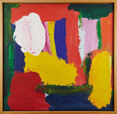 Lot 1272 - Fred Pollock (b.1937) acrylic on canvas - Petal, signed verso and dated '89, 105cm x 107cm, framed 
Provenance: Vanessa Devereux Gallery, London p