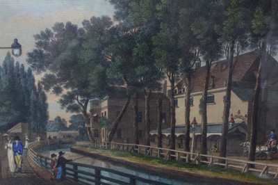 Lot 285 - 19th century hand coloured engraving - 'Aquatic Theatre Saddlers Wells', published by Whittle & Laurie, auguest 23rd 1813, 29cm x 43cm, in glazed frame