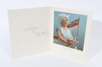 Lot 82 - H.M. Queen Elizabeth The Queen Mother, signed 1967 Christmas card with photograph of Her Majesty 'Off Newfoundland1967' - sent to Reginald Wilcock The Queen Mother's Page