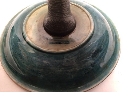 Lot 1033 - Moorcroft pottery flambe tazza decorated with trees in landscape on pewter base, impressed marks, 22cm diameter, 15cm high
