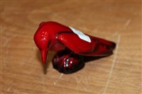 Lot 1128 - Royal Doulton flambé bird - possibly a Rook or...