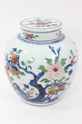 Lot 4 - 18th/19th century Chinese polychrome ginger jar and cover