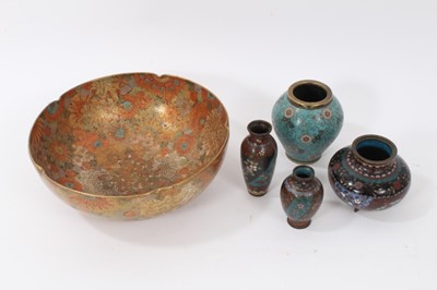 Lot 782 - Japanese satsuma bowl and four pieces of cloisonné