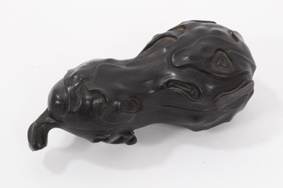 Lot 706 - Carved hardwood gourd form box