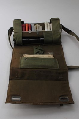 Lot 78 - British military vapour detector kit in canvas webbing bag with strap, the interior marked with broad arrow mark and K.V. D.