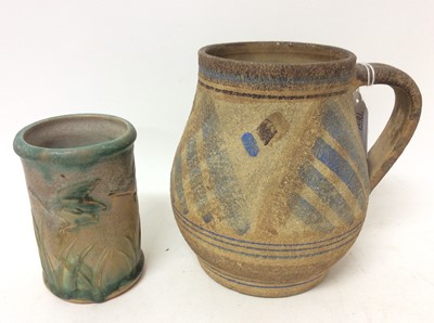 Lot 1071 - 1930s Denby Danesby Ware oval bowl, Danesby jug and three other pottery items (5)