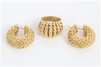 Lot 3269 - Gold (18ct) ropetwist dress ring, size N-O,...