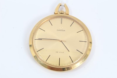 Lot 238 - Vintage Omega De Ville gold plated pocket watch