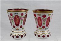 Lot 1174 - Pair of 19th century Bohemian overlaid glass...