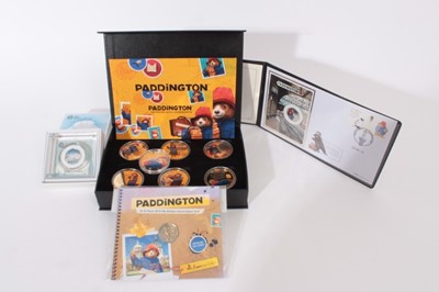 Lot 490 - G.B. - Mixed coins to include The Royal Mint silver proof 50p coins The Snowman 2018, Paddington Bear - St Paul's 2019 x 2 (N.B. One set within coin cover), also Westminster issued Paddington Bear...
