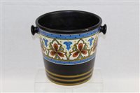 Lot 1183 - Gouda pottery wine cooler of tapered...