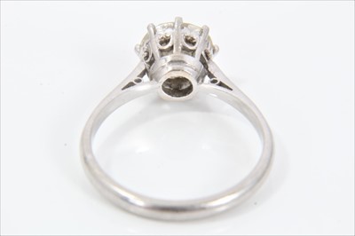 Lot 288 - Diamond single stone ring, 1.60cts, in platinum setting