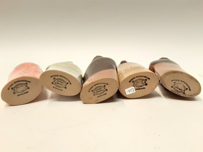 Lot 1112 - Five Belper & Denby Bournes Potteries stoneware liquor/cordial bottles