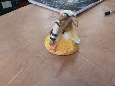 Lot 1156 - Twenty-nine Royal Doulton Bunnykins figures - Rainy Day, New Baby, Angel, Schoolmaster, Sailor, Gardener, Easter Parade, Judge, Easter Greetings, Bathtime, Businessman, Billie & Buntie, Stop Watch,...