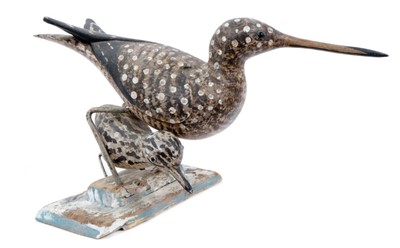 Lot 700 - *Stephen Henderson (b. 1956), wooden sculpture - Sandpiper with Chick