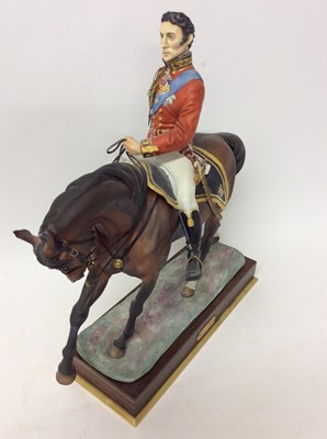 Lot 1185 - Royal Worcester porcelain limited edition model of Wellington by Bernard Winskill, 458/750.