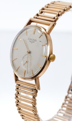 Lot 604 - Longines gentlemen's 9ct gold wristwatch