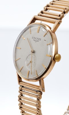 Lot 604 - Longines gentlemen's 9ct gold wristwatch