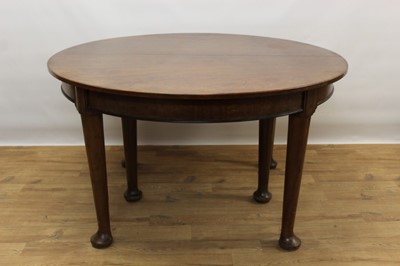 Lot 1357 - Good quality early 20th century mahogany dining table and two leaves on massive bulbous legs.