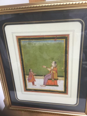 Lot 183 - 19th century Indian miniature gouache on paper, together with another Indian miniature