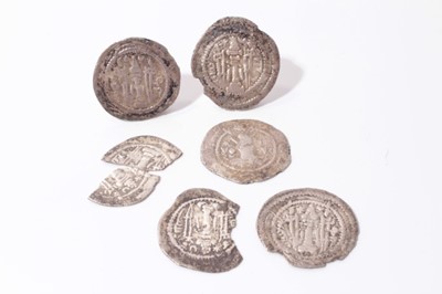 Lot 442 - Iran - Early issues of Sassanian silver Drachm x 4 (N.B. With some edge loss) otherwise VG-AF and three fractions (7 coins)