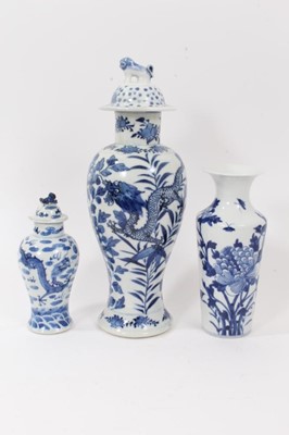 Lot 121 - Three Chinese blue and white vases