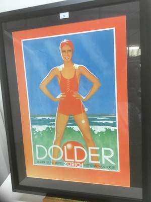 Lot 72 - Modern coloured print - Dolder Grand Hotel, Zurich, 69cm x 49cm, in glazed frame