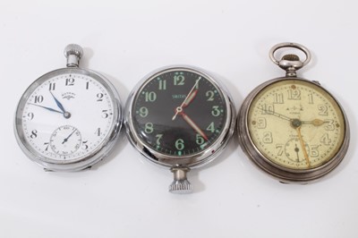 Lot 47 - Silver cased half hunter fob watch by C. H. Croydon, Ipswich, five other silver cased fob/pocket watches, together with various vintage watches