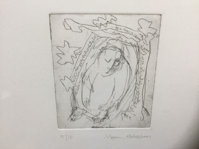 Lot 282 - Marcia Blakenham (b. 1946), two signed etchings - figures, one numbered 15/16, in glazed frames
