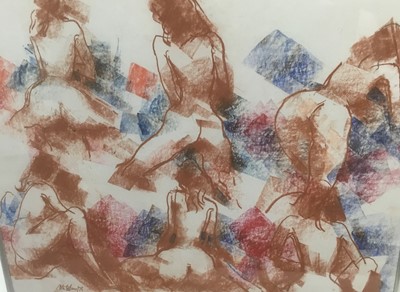 Lot 284 - Peter Collins (1923-2001) folio of over 40 erotic drawings in pencil and coloured crayon, together with a framed sketch