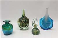 Lot 2083 - Mdina art glass cube vase, signed and dated...