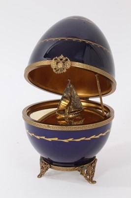 Lot 832 - Limoges Fabergé Easter egg