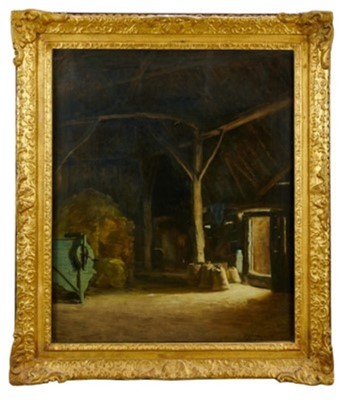 Lot 1056 - Alfred Frederick William Hayward (1856-1939) oil on canvas - Barn at Low Farm, Elsworrh 
Exhibited Royal Academy 1928 
provenance - by family descent from the artist
