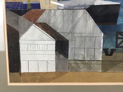 Lot 1099 - Henry Collins (1910-1994) mixed media, Tollesbury - coastal scene with tower, signed and dated ‘91
