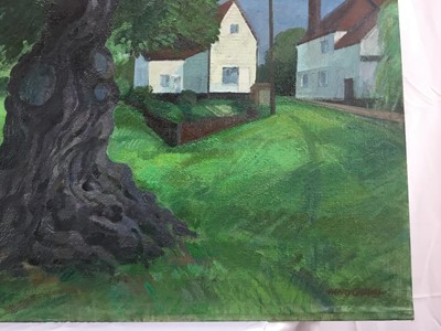 Lot 1100 - Henry Collins (1910-1994) oil on canvas, laid down onto board, ‘Old oak, Fingringhoe’, signed, inscribed and dated 1984 verso.